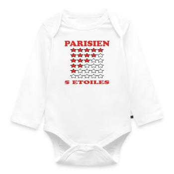 5-STAR PARISIAN - Organic Longsleeve Baby Bodysuit - white - Front