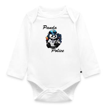 Panda / Animal / Zoo / Bamboo / Wild / Childlike - Organic Longsleeve Baby Bodysuit - white - Front