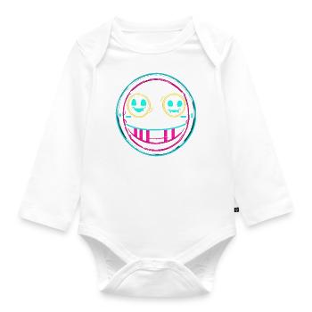 Neon smile - Baby Bio-Langarm-Body - Weiß - Vorne