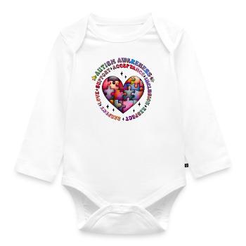 Autisme Super-héros Soignant Puzzle Enfants Anormaux - Body Bébé bio manches longues - blanc - Devant