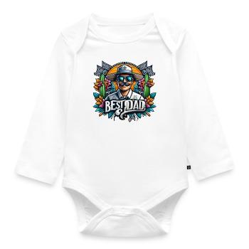 Bester Papa - Baby Bio-Langarm-Body - Weiß - Vorne