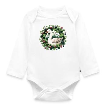 Gans - Baby Bio-Langarm-Body - Weiß - Vorne