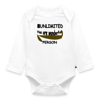 You are wonderful - Organic Longsleeve Baby Bodysuit - white - Front