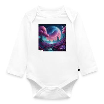 Epische himmlische Traumlandschaft - Baby Bio-Langarm-Body - Weiß - Vorne