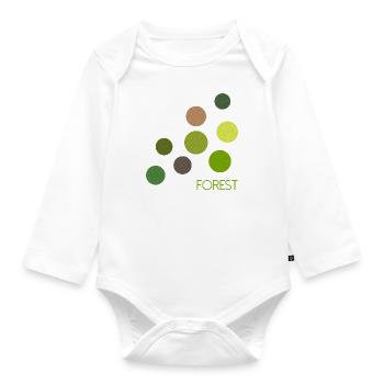 all the colours - forest - Baby Bio-Langarm-Body - Weiß - Vorne