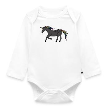Licorne rapide - Body Bébé bio manches longues - blanc - Devant