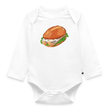 Matjes Hering Fischbrötchen Fischmarkt Hamburg - Baby Bio-Langarm-Body - Weiß - Vorne