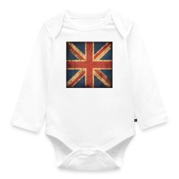 United Kingdom British Flag UK Souvenir - Body Bébé bio manches longues - blanc - Devant