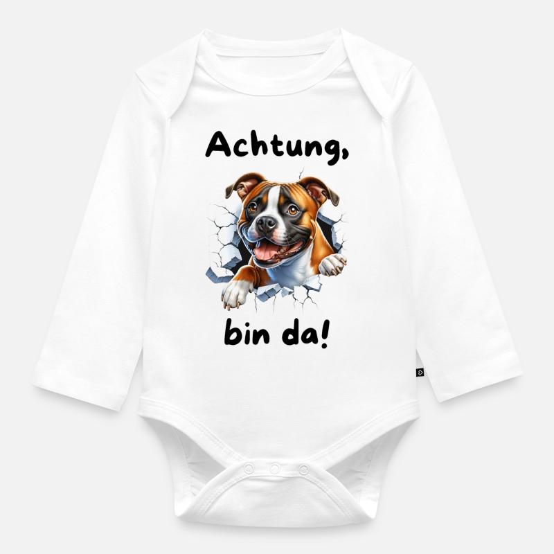 Staff Bin da - Baby Bio-Langarm-Body - Weiß
