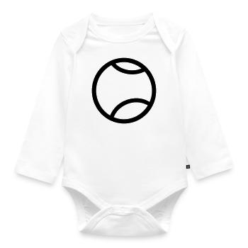 Tennis ball - Organic Longsleeve Baby Bodysuit - white - Front