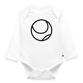Tennis ball - Organic Longsleeve Baby Bodysuit - white - Front