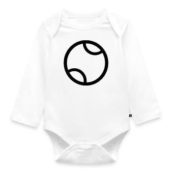 Tennis ball - Organic Longsleeve Baby Bodysuit - white - Front