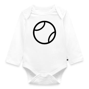 Tennis ball - Organic Longsleeve Baby Bodysuit - white - Front