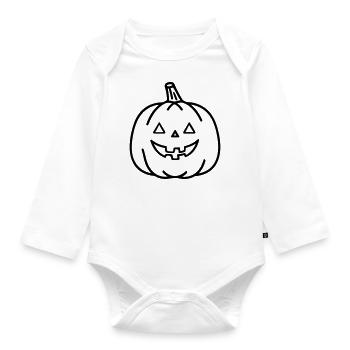 pumpkin - Organic Longsleeve Baby Bodysuit - white - Front
