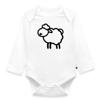 sheep - Organic Longsleeve Baby Bodysuit - white - Front