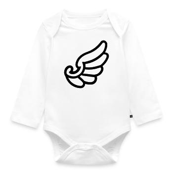 Angel Wings - Organic Longsleeve Baby Bodysuit - white - Front