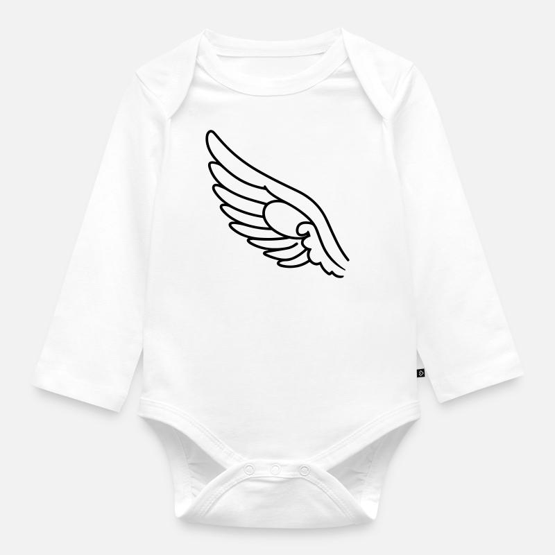 Ailes d'ange - Body Bébé bio manches longues - blanc