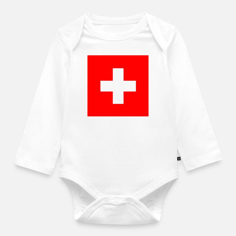 Schweiz - Baby Bio-Langarm-Body - Weiß