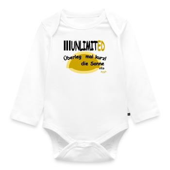 Think about it for a moment! the sun - Organic Longsleeve Baby Bodysuit - white - Front