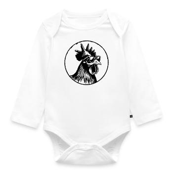 Chicken Chicken Coop - Organic Longsleeve Baby Bodysuit - white - Front