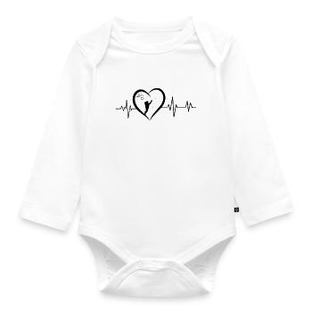 Astronaut Herzschlag - Baby Bio-Langarm-Body - Weiß - Vorne