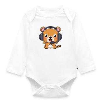 Bärchen mit Headset - Baby Bio-Langarm-Body - Weiß - Vorne