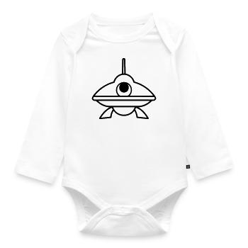 flying saucer - Organic Longsleeve Baby Bodysuit - white - Front
