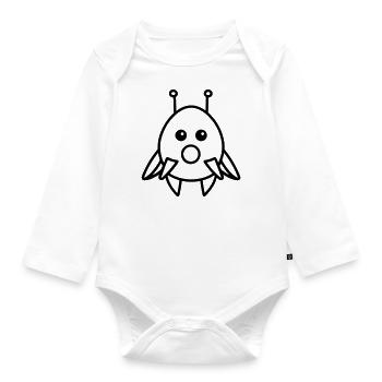 flying saucer - Organic Longsleeve Baby Bodysuit - white - Front