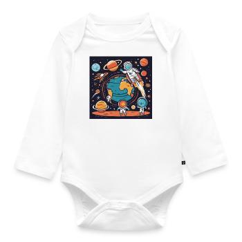 Wir sind die Erde - Baby Bio-Langarm-Body - Weiß - Vorne