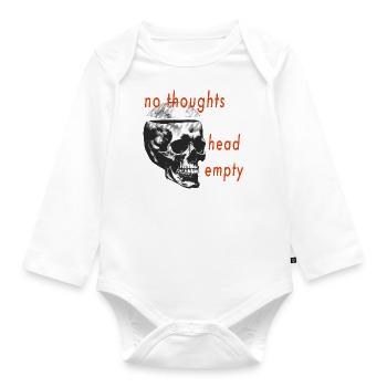 no thoughts - Organic Longsleeve Baby Bodysuit - white - Front