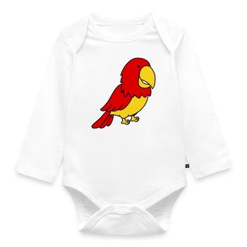 papagei - Baby Bio-Langarm-Body - Weiß - Vorne
