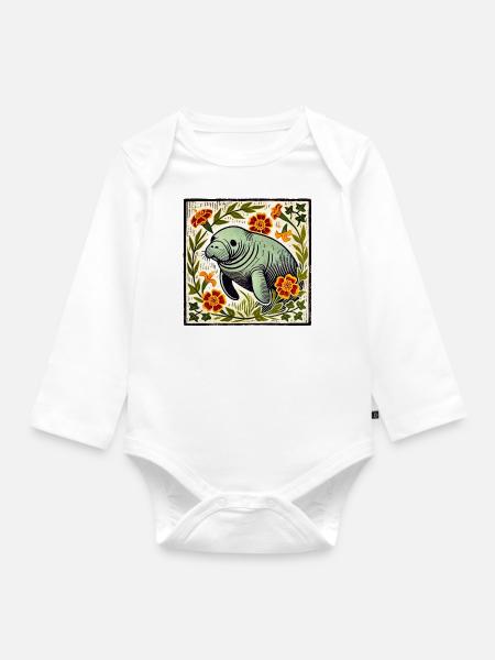 Seekuh - Baby Bio-Langarm-Body - Weiß