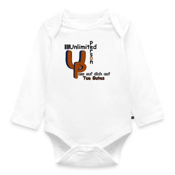 Pass auf dich auf Tue Gutes - Baby Bio-Langarm-Body - Weiß - Vorne