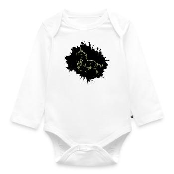 Unicorn blobs - Organic Longsleeve Baby Bodysuit - white - Front