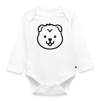 Dog - Organic Longsleeve Baby Bodysuit - white - Front