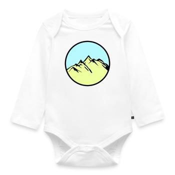 mountains mountains - Organic Longsleeve Baby Bodysuit - white - Front