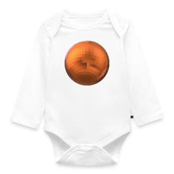 Orange Sphere - Organic Longsleeve Baby Bodysuit - white - Front