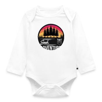 Seek Adventure - Baby Bio-Langarm-Body - Weiß - Vorne