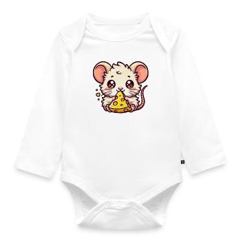 Käsemaus - Baby Bio-Langarm-Body - Weiß - Vorne