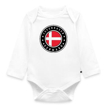 Kopenhagen, Dänemark - Baby Bio-Langarm-Body - Weiß - Vorne
