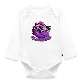 RAWRSOME - Baby Bio-Langarm-Body - Weiß - Vorne