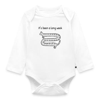 Es war eine lange Woche - Baby Bio-Langarm-Body - Weiß - Vorne