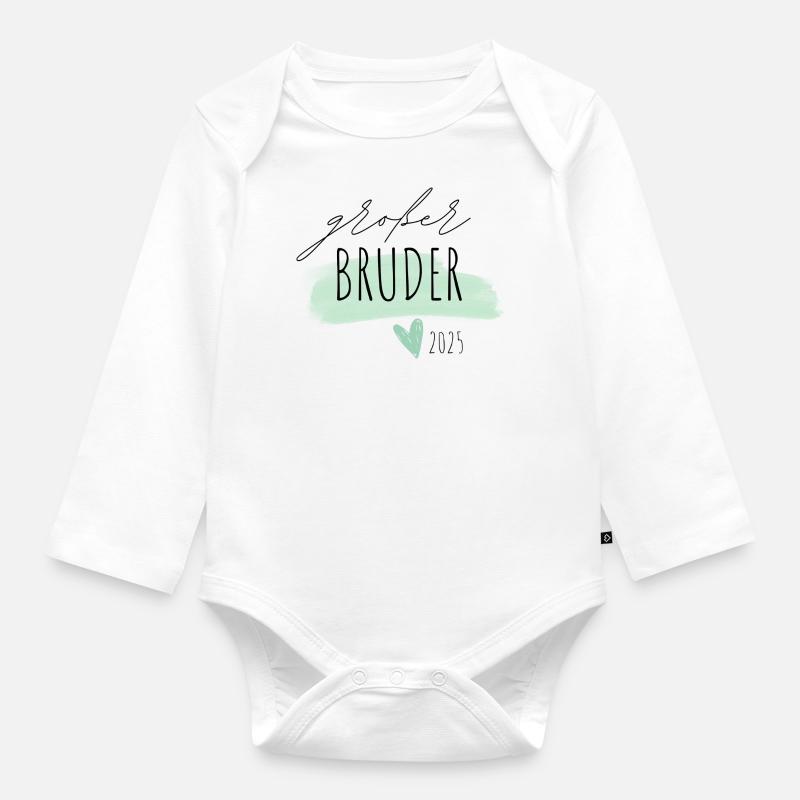 Grosser Bruder 2025 - Baby Bio-Langarm-Body - Weiß