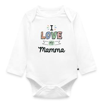 I love my Mamma - Organic Longsleeve Baby Bodysuit - white - Front
