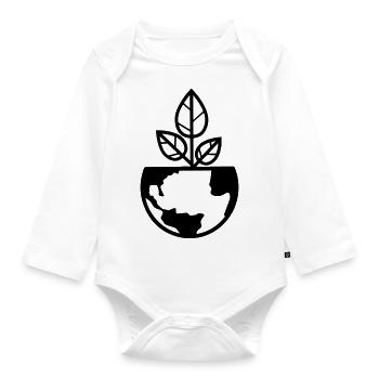 planet erde - Baby Bio-Langarm-Body - Weiß - Vorne