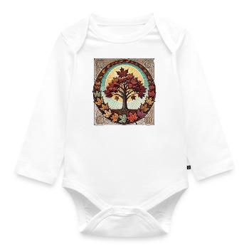 Maple Tree - Organic Longsleeve Baby Bodysuit - white - Front