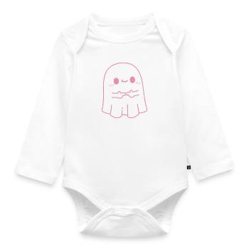 Fantôme timide mignon - Body Bébé bio manches longues - blanc - Devant