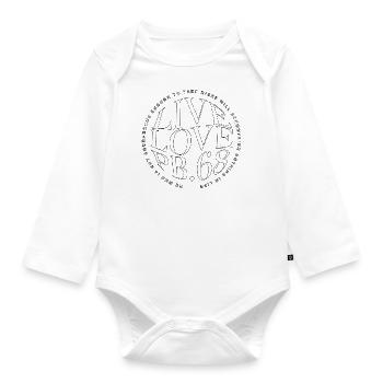 Live love paintball, inspirational sayings - Organic Longsleeve Baby Bodysuit - white - Front