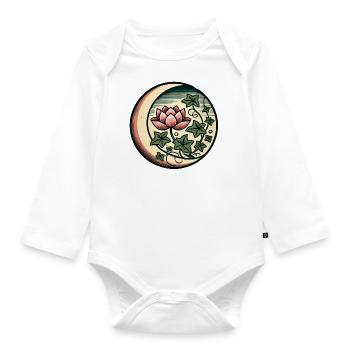 Lotus Blossom - Organic Longsleeve Baby Bodysuit - white - Front