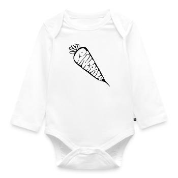 Karotte Ananas Graff (Schablone) - Baby Bio-Langarm-Body - Weiß - Vorne
